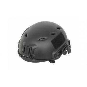 Replica of base jump helmet with rails - black